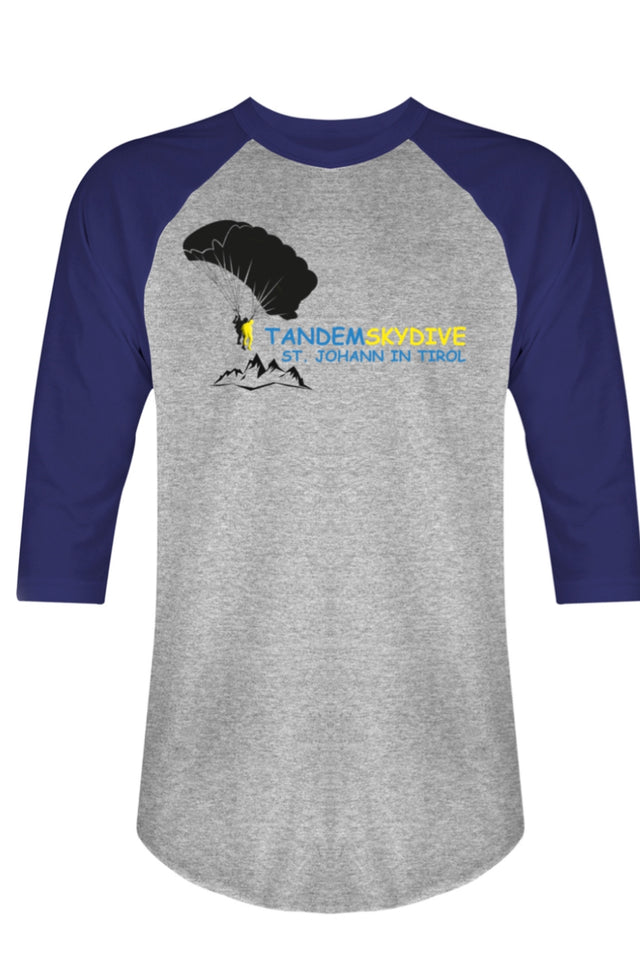 3/4 Sleeve Shirt unisex Grau/Blau