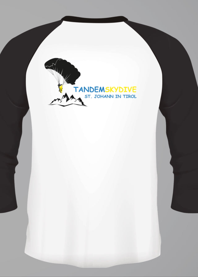 3/4 Sleeve Shirt unisex Weiß/Schwarz