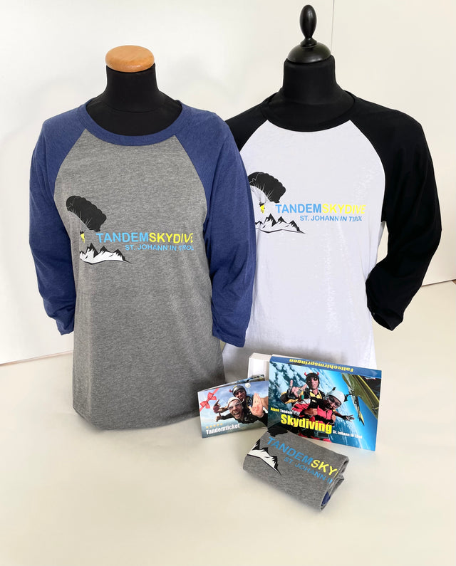 3/4 Sleeve Shirt unisex Grau/Blau